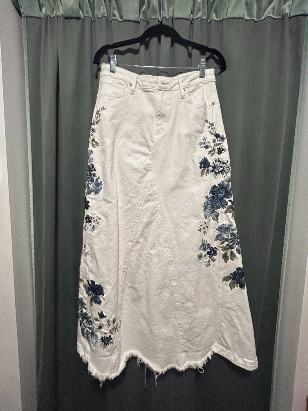 Free People Denim Maxi Skirt